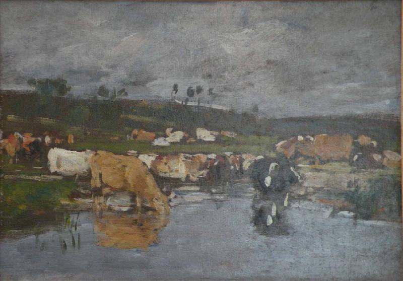 Eugene Boudin Paysage Nombreuses vaches a herbage oil painting picture